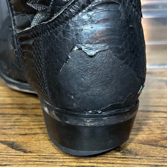 Vintage Laredo 4574 Black Snakeskin Leather Cowboy Boots Men’s 11 Made In Mexico - Picture 4 of 8